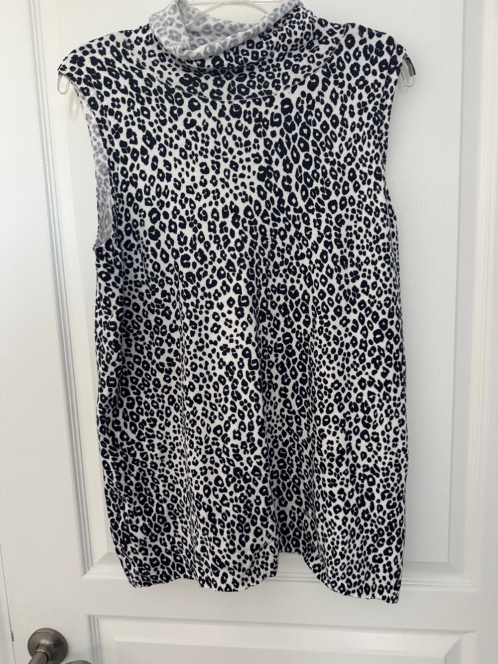 Chico's Black and White Leopard Print Sleeveless Top